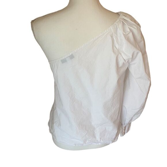 Derek Lam Collective White Elodie One Shoulder Blouse Size Small - Picture 6 of 8